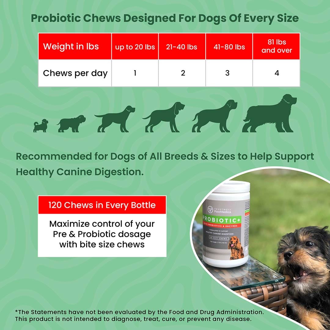 Dog Probiotics & Digestive Enzymes - (120ct)